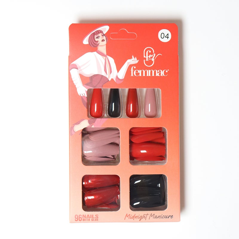 Midnight Manicure Press-On False Nails – Reusable, Lightweight, Salon Finish, 04 Cliff