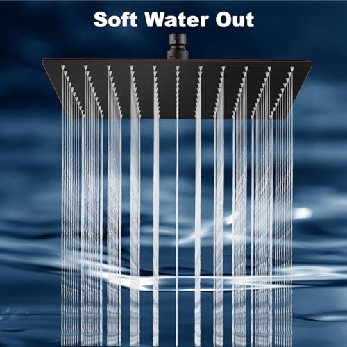 Midanya Rain Shower Head, Stainless Steel Large Rainfall Shower Head High Pressure, Bathroom Waterfall Square Showerhead, Ceiling or Wall Mount, Oil-Rubbed Bronze 10 Inch - Image 2