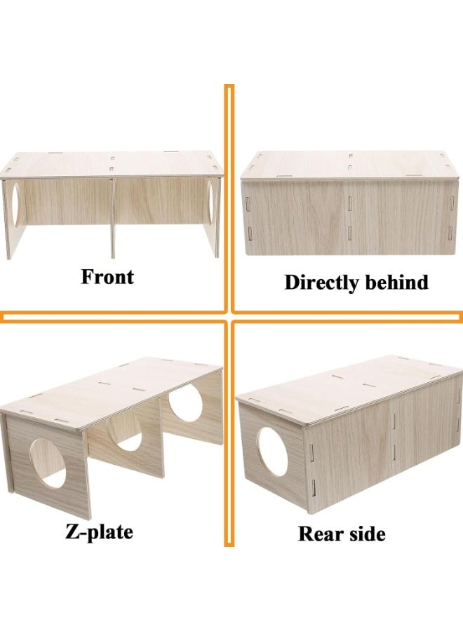 سونسر بيت خشبي طبيعي للهامستر نفق مضحك للهامستر ألعاب استكشافية لطيفة ومفيدة ألعاب إخفاء للهامستر غرفة للهامستر للحيوانات الأليفة الهامستر - Image 4