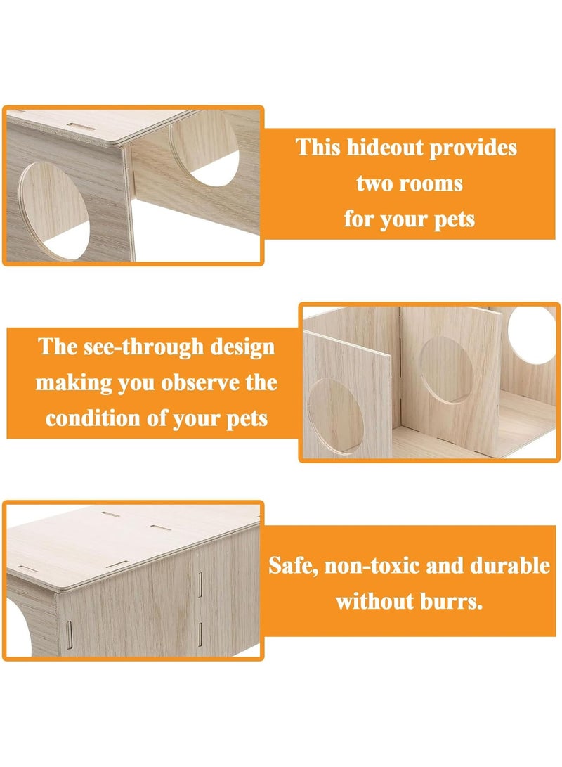 سونسر بيت خشبي طبيعي للهامستر نفق مضحك للهامستر ألعاب استكشافية لطيفة ومفيدة ألعاب إخفاء للهامستر غرفة للهامستر للحيوانات الأليفة الهامستر - Image 3