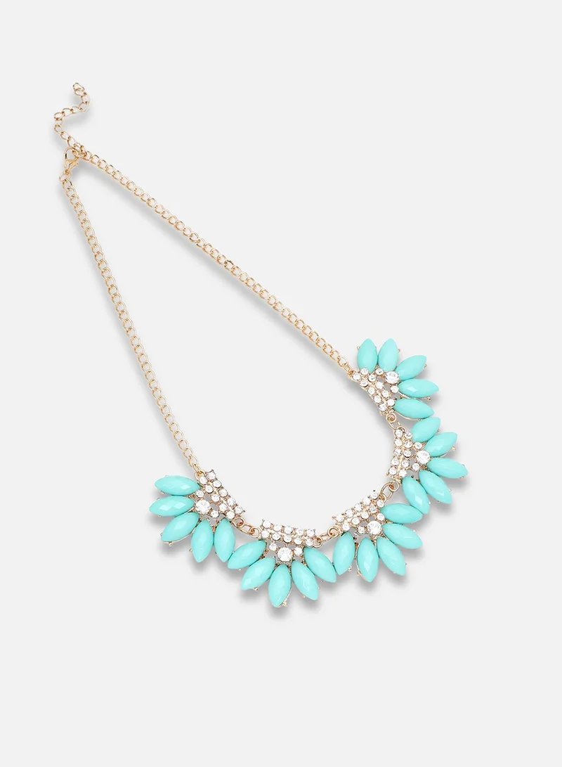 سوهي قلادة حجرية مصممة للحفلات مطلية بالذهب