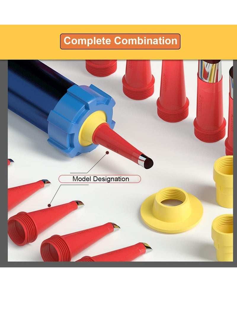 Excefore Caulking Finisher Kit, 30Pcs  Caulking Nozzle Tips Set, Reusable Caulking Nozzle Coating Include 18 Caulking Nozzle Applicators, with 8 Connector Caulking Guns and 4 Grout Scraper - Image 2