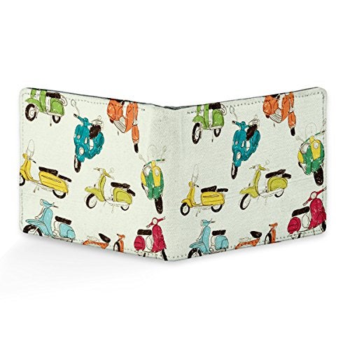 ShopMantra Men's PU Leather Vintage Scooter Pattern Printed Wallet (Multicolour) - Image 5