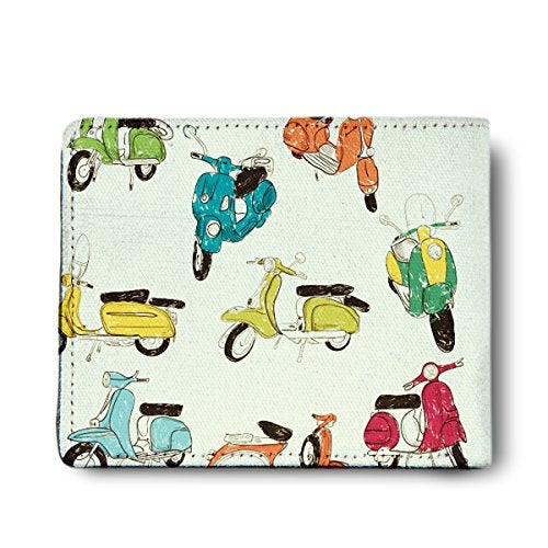 ShopMantra Men's PU Leather Vintage Scooter Pattern Printed Wallet (Multicolour) - Image 2