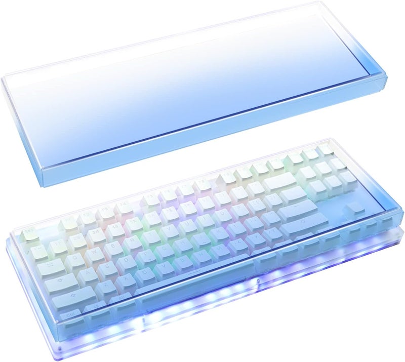 جيكريا غطاء غبار لوحة المفاتيح الأكريليكي Tenkeyless، غطاء للوحة المفاتيح TKL بنسبة 80% و87 مفتاحًا للألعاب الميكانيكية، متوافق مع Logitech G713 وG715 (أزرق متدرج) - Image 1