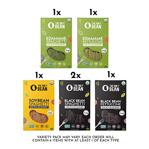 The Only Bean  Soy Black Bean and Edamame Spaghetti  Fettuccine  Gluten Free Pasta Keto Low Carb Pasta Noodles Protein Pasta Organic Healthy Noodles Vegan Pasta  8 oz 6 Pack Variety Pack - Image 5