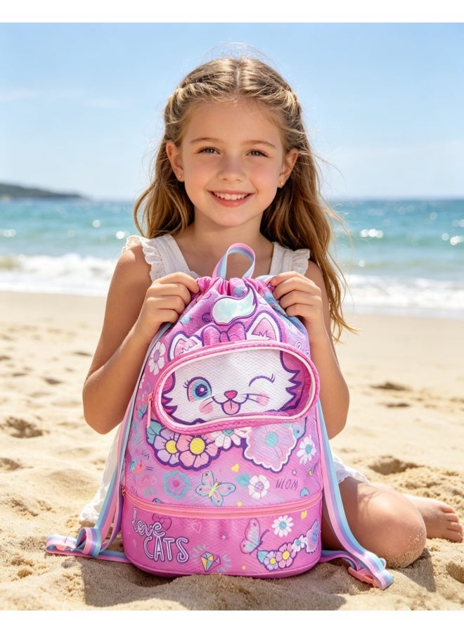 Five dream house Kids Swim Bag Double Waterproof Swimming Backpack for Kids Boys Swim Bag with Wet Dry Separation and Independent Shoe Compartment 25.5×13×41cm - Image 1