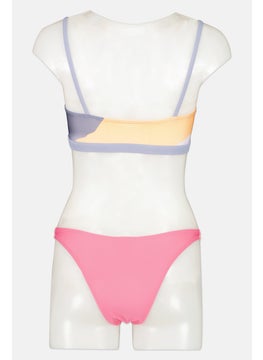 Adidas Women 2 Piece Brand Logo Padded Bikini Top And Bottom, Multicolor  - Image 2