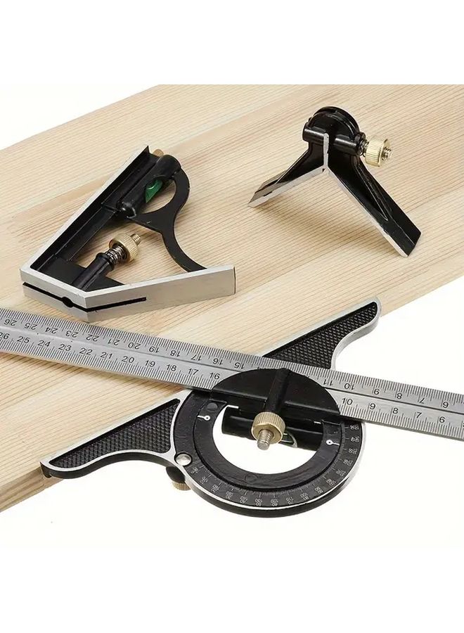 Black Aluminum Alloy T Square Ruler 300mm Multi Functional Measuring Tool - Image 3