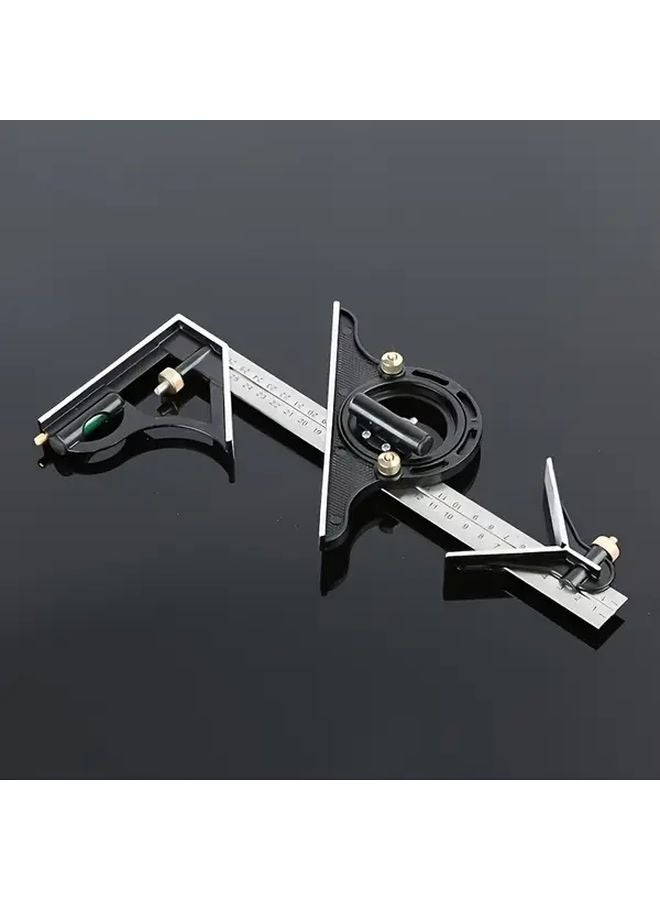 Black Aluminum Alloy T Square Ruler 300mm Multi Functional Measuring Tool - Image 2