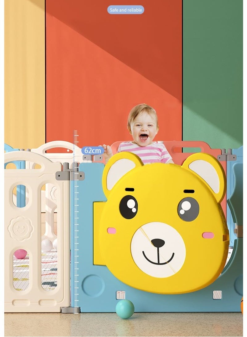 فول جوي ساحات لعب محمولة، حظيرة لعب للأطفال، سياج كرات، أسوار قابلة للطي للزحف مع حلقة كرة سلة ,185*148*62 سم - Image 3