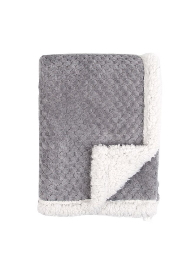 Tadpoles Tadpoles Popcorn Plush Sherpa Baby Blanket - Grey | 30" x 40" | Made of 100% Polyester | Soft, Breathable & Durable | Ideal as a Baby Swaddle Blanket, Crib Blanket, Receiving Blanket & More  - Image 1