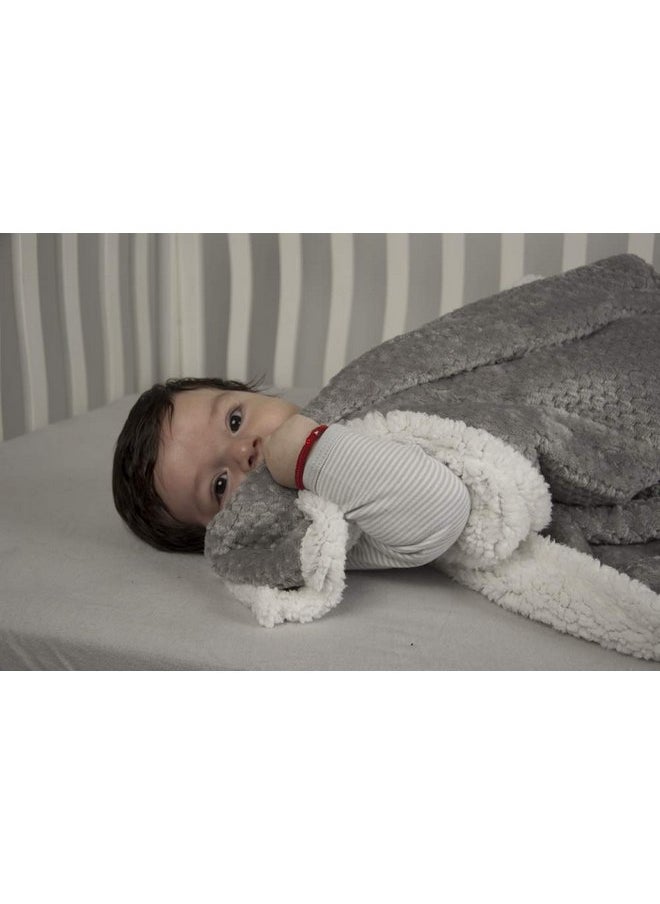 Tadpoles Tadpoles Popcorn Plush Sherpa Baby Blanket - Grey | 30" x 40" | Made of 100% Polyester | Soft, Breathable & Durable | Ideal as a Baby Swaddle Blanket, Crib Blanket, Receiving Blanket & More  - Image 3