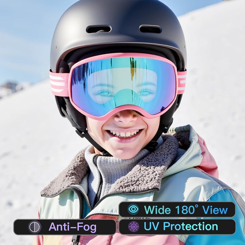 LOEO Kids Ski Goggle, Snow Ski Goggles for Kids Youth Teens Boys and Girls from 5-14 - Image 4