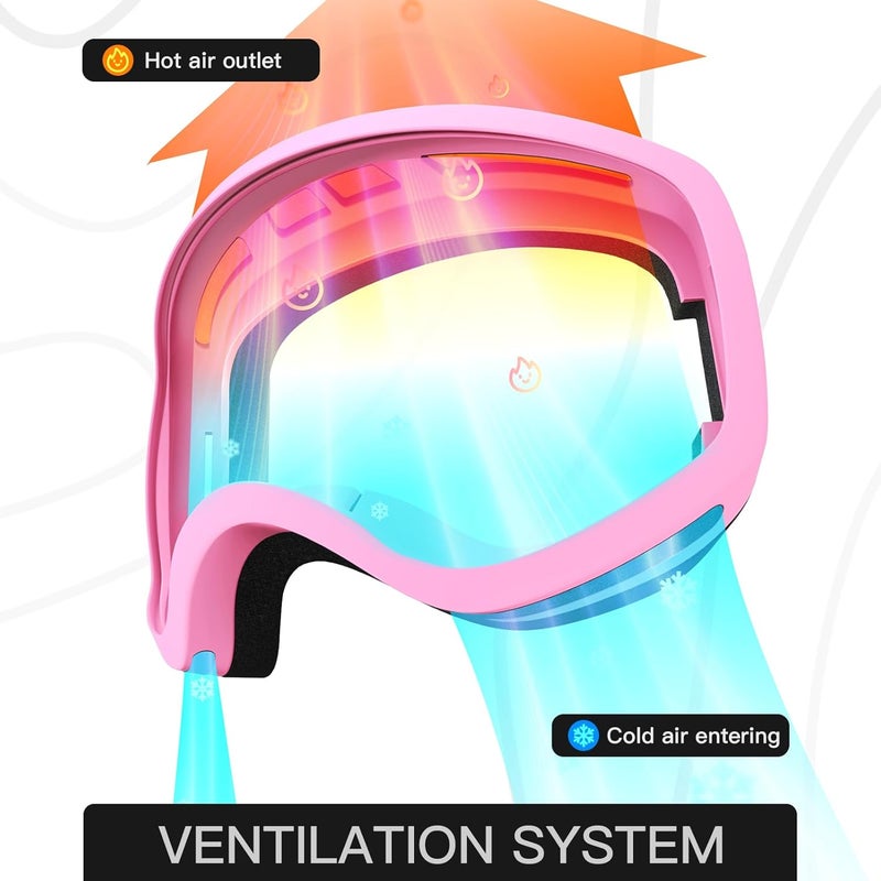 LOEO Kids Ski Goggle, Snow Ski Goggles for Kids Youth Teens Boys and Girls from 5-14 - Image 3
