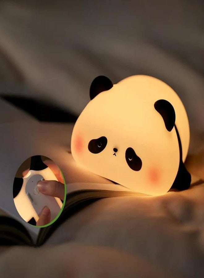 KMJSA Sleeping Panda Light Silicone Animal Night Lamp | Rechargeable LED Bedside Lamp for Children's Bedroom | Ideal Gift for Boys, Girls, Toddlers, and Nursery, White - Image 3