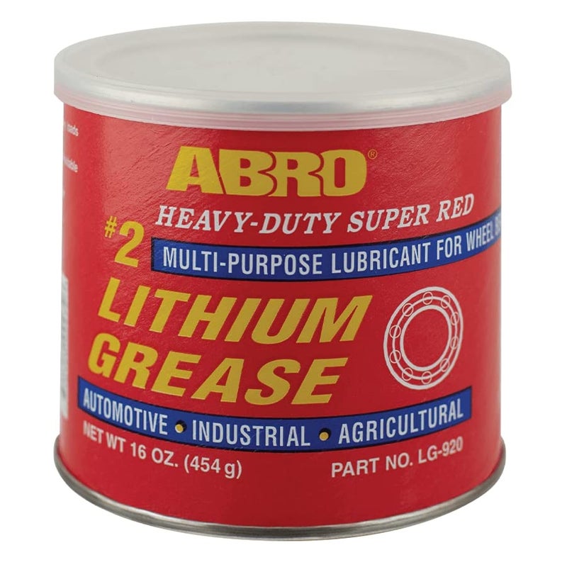 ABRO Heavy-Duty Super Red #2 Lithium Grease, 16oz., Multipurpose Lubricant for Extreme Conditions, Ideal for Automotive & Industrial Use - Image 3