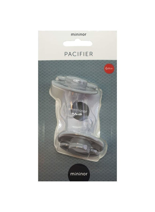 Mininor Pack of 2 Baby And Infant Dummy Silicone Pacifier Seal Grey 6M+ - Image 2