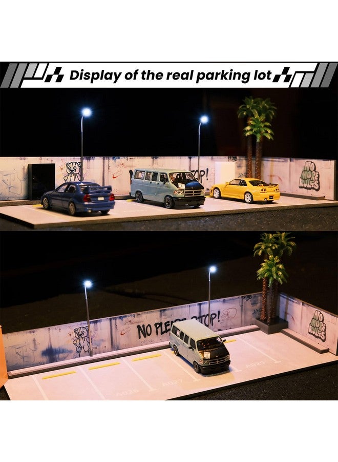 SUNFATT Display Case for Hot Wheels,1/64 Diorama Display Case,Graffiti Scene with LED,Display Case for 1/64 Diorama Matchbox & Hot Wheels Cars - Image 2