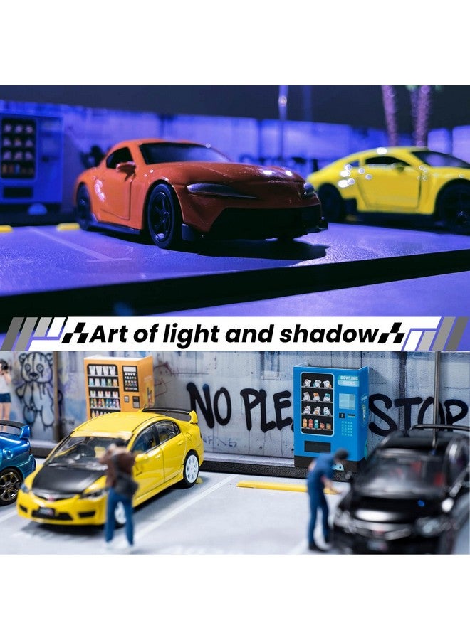 SUNFATT Display Case for Hot Wheels,1/64 Diorama Display Case,Graffiti Scene with LED,Display Case for 1/64 Diorama Matchbox & Hot Wheels Cars - Image 4