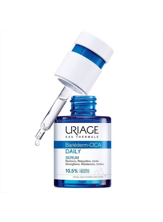 Uriage سيروم باريردرم-سيكا اليومي 1 أونصة سائلة | سيروم وجه مضاد للشيخوخة يمنع الخطوط الدقيقة، العيوب المرئية والاحمرار | علاج مرطب للبشرة مع سنتيلا أسياتيكا وحمض الهيالورونيك - Image 1