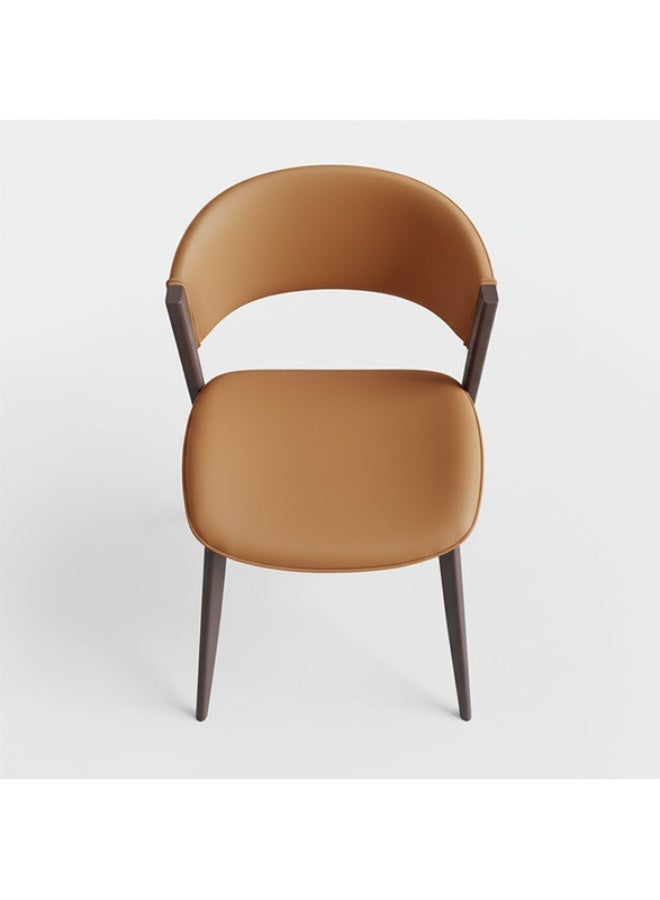 YI ONE Dining Chair – Steel Tripod Frame with Brown PU Leather, High Resilience Sponge Luxury Chair for Restaurants & Dining - Image 5