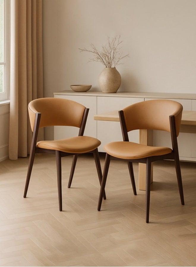 YI ONE Dining Chair – Steel Tripod Frame with Brown PU Leather, High Resilience Sponge Luxury Chair for Restaurants & Dining - Image 1