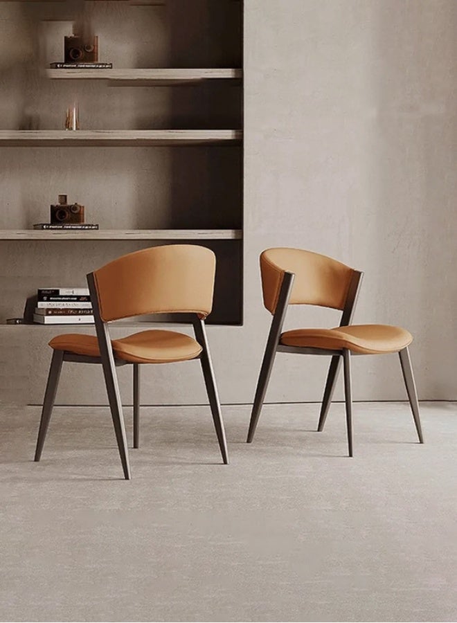 YI ONE Dining Chair – Steel Tripod Frame with Brown PU Leather, High Resilience Sponge Luxury Chair for Restaurants & Dining - Image 2