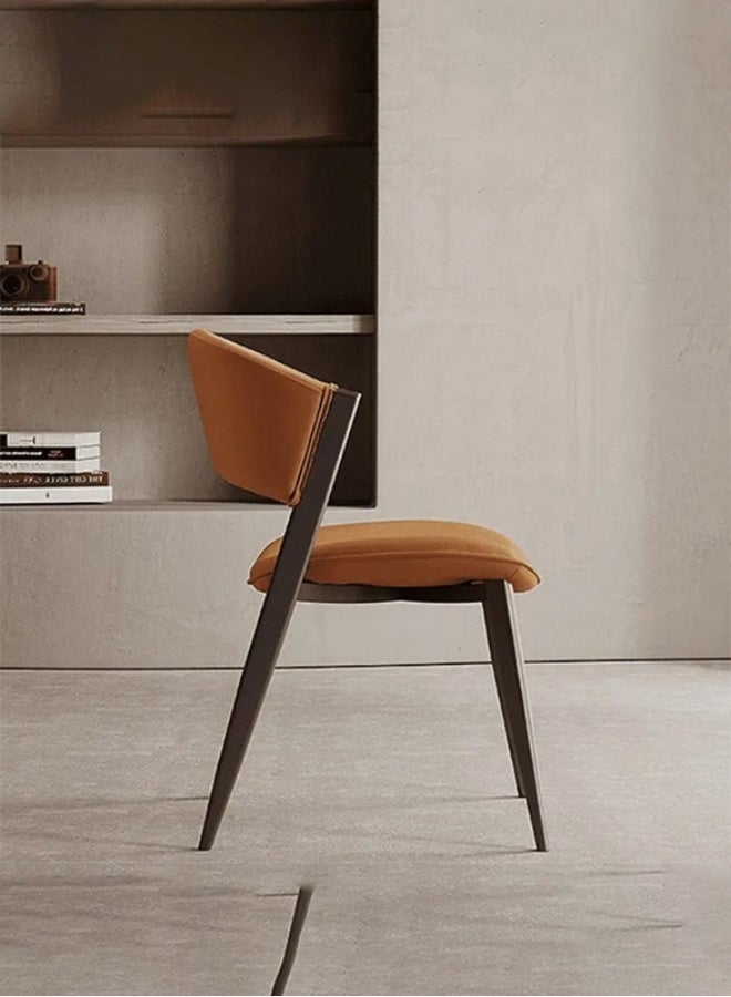 YI ONE Dining Chair – Steel Tripod Frame with Brown PU Leather, High Resilience Sponge Luxury Chair for Restaurants & Dining - Image 3