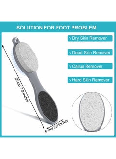 Patelai 2 Pieces 4 in 1 Pedicure Tool Foot Scrubber Brush Foot File Callus Remover with Foot Rasp, Pumice Stone, Nail Cleaning Brush and Sand Paper for Dry and Wet Foot Care Dead Skin Remover (Gray)  - Image 2