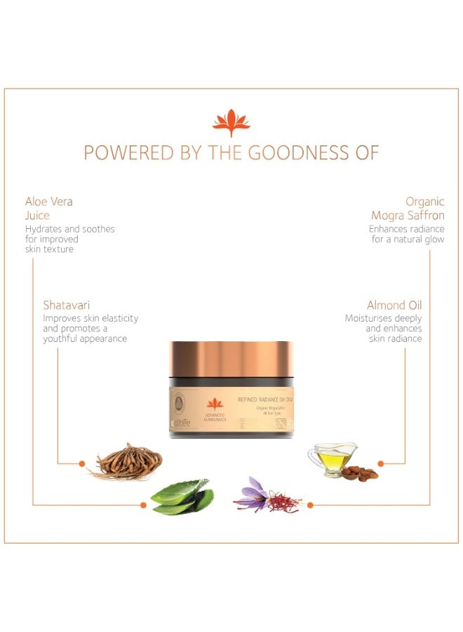 سول تري Soultree Advanced Kumkumadi - Refined Radiance Day Cream | 100% Organic Mogra Saffron | Suitable for All Skin Types | Glowing, Radiant and Bright Skin | Hydrating and Moisturising- 50g - Image 4