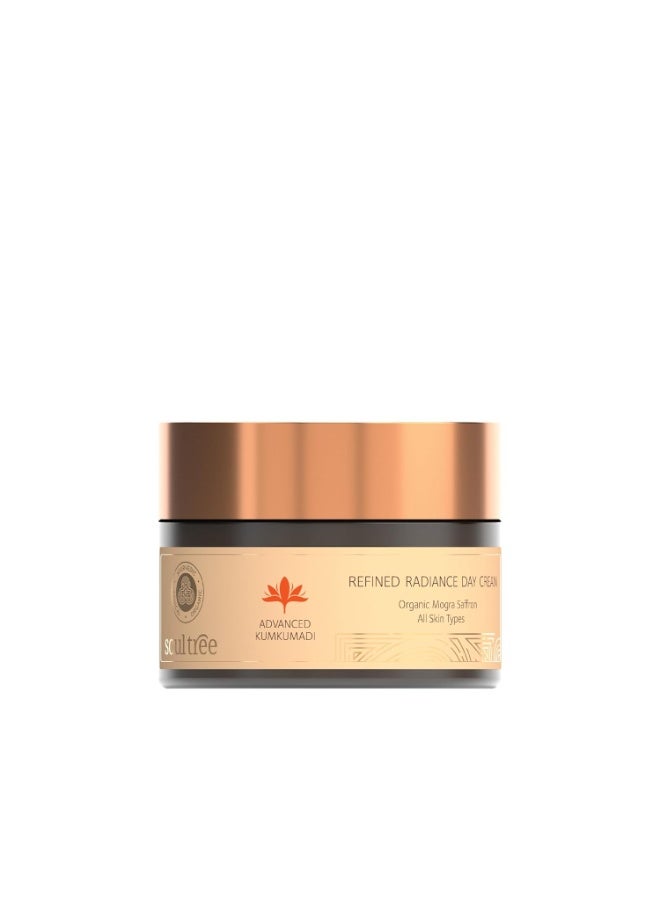 سول تري Soultree Advanced Kumkumadi - Refined Radiance Day Cream | 100% Organic Mogra Saffron | Suitable for All Skin Types | Glowing, Radiant and Bright Skin | Hydrating and Moisturising- 50g - Image 1