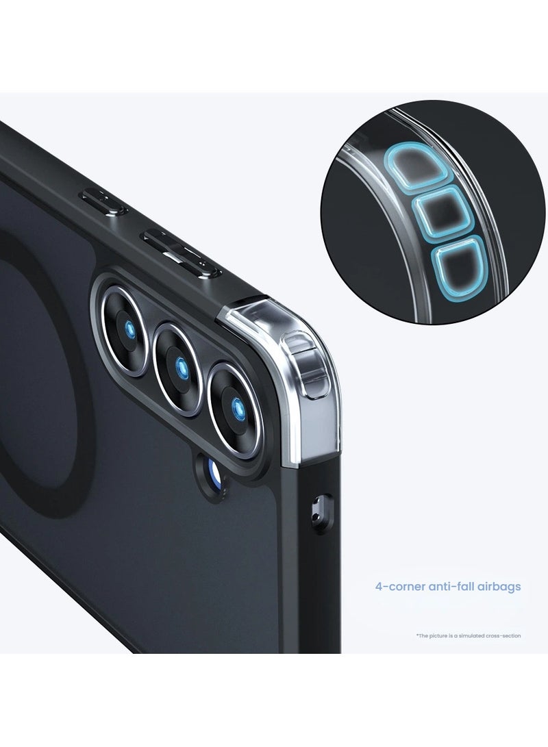 general Suitable for Samsung S25FE magnetic phone case frosted skin feel airbag wear-resistant anti-drop support wireless charging - Image 3