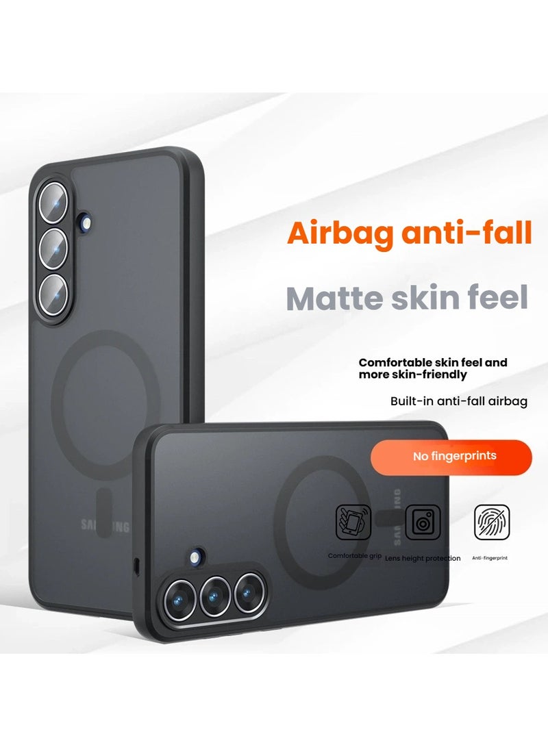 general Suitable for Samsung S25FE magnetic phone case frosted skin feel airbag wear-resistant anti-drop support wireless charging - Image 4