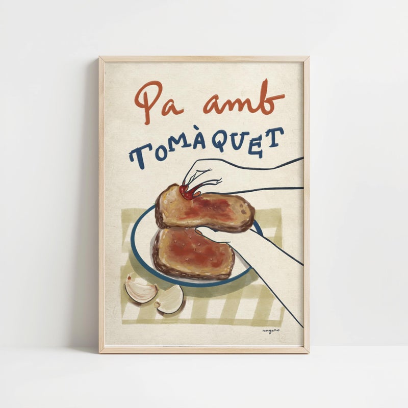 TNESSENTIAL Bread with Tomato Print | Catalan Gastronomic Art | Kitchen Decor | Vintage Poster | Mediterranean Cuisine - Image 3