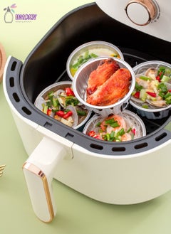 WAOKN 100-Piece Disposable Tinfoil Cups, Tinfoil Cake Pudding Cups, Can Be Used In Air Fryers, Ovens, Steamer, Microwave  - Image 4