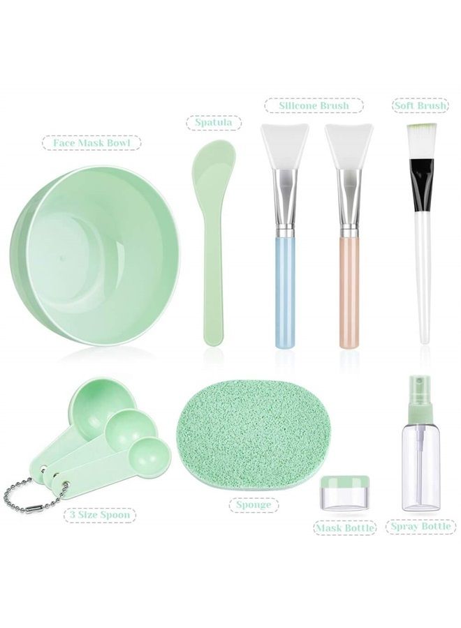 Beauticom Face Mask Mixing Bowl Set, Anezus 11 Pcs DIY Facemask Mixing Tool Kit with Facial Mask Bowl Stick Spatula Silicone Brush Spray Bottle Puff Soaking Bottle Gauges - Image 2