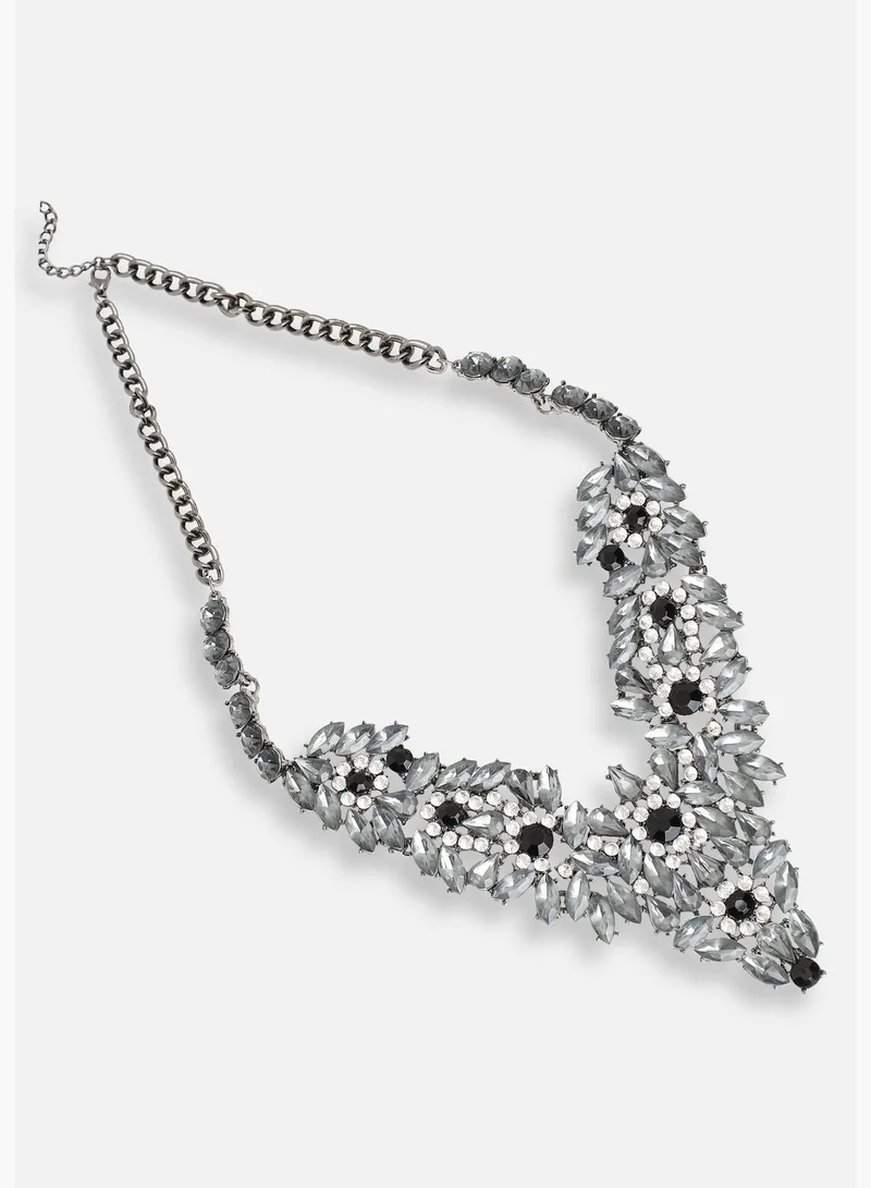 SOHI Gold Plated Party Designer Stone Statement Necklace For Women