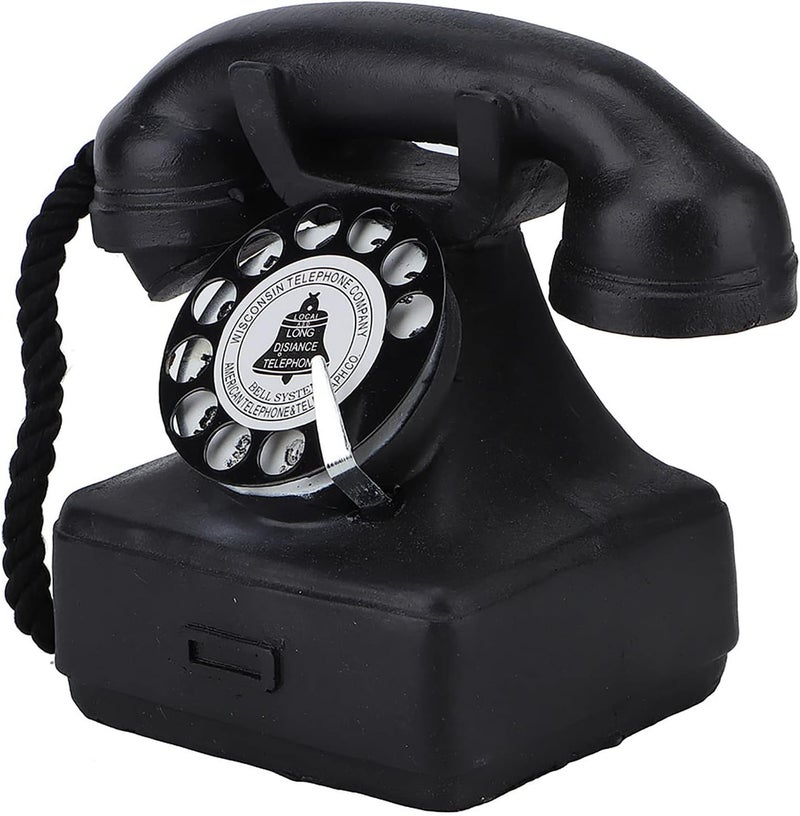هاتف قديم عتيق على طراز فينتيج (Vintage Retro Antique Phone)، زينة من الراتنج لتزيين المكتب المنزلي أو المكتب الخاص بالعمل، بدون طلاء نهائي، هدية رائعة للأصدقاء والعائلة. - Image 1