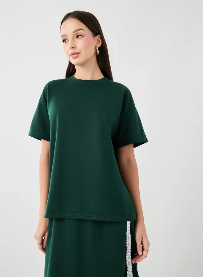Take Two Take Two Side Stripe Short Sleeve Top and Midi Skirt Co-Ords