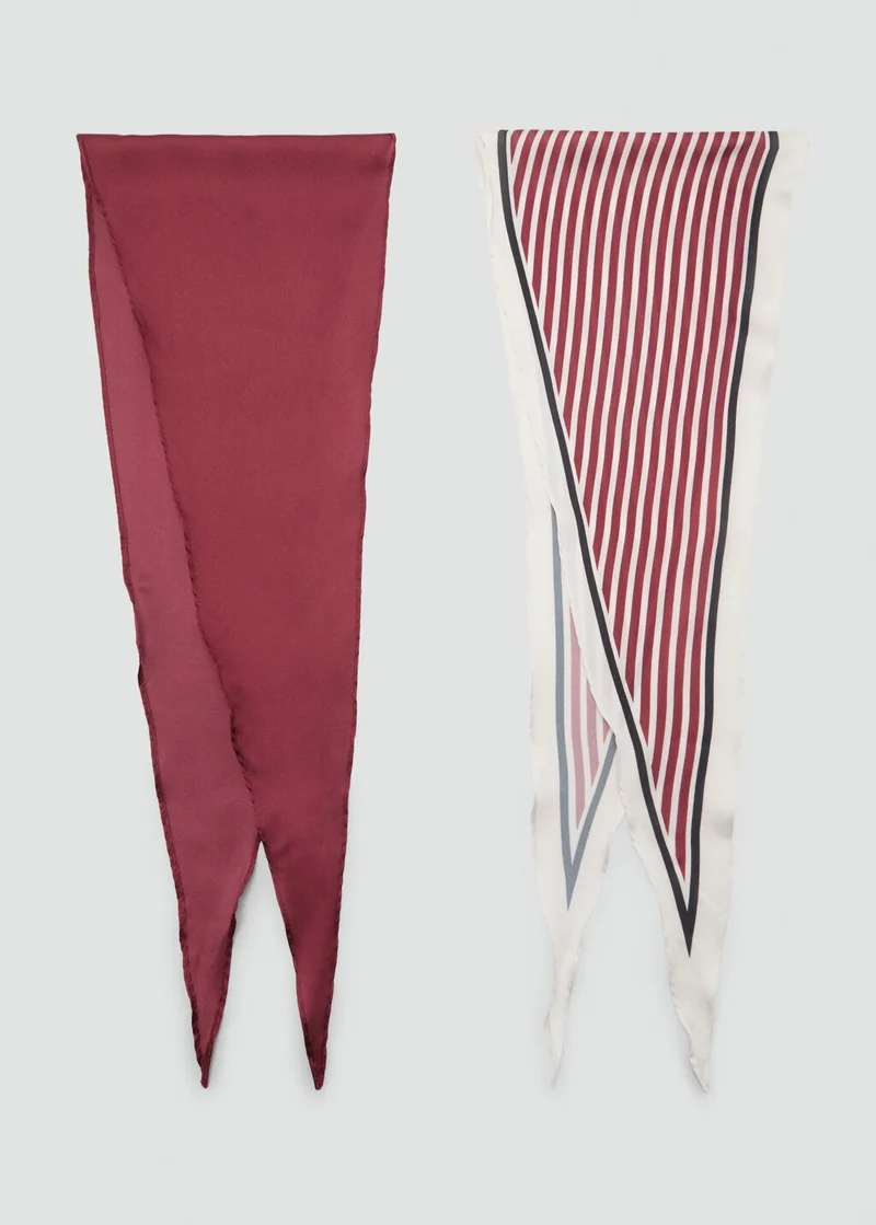 MANGO Set of 2 combined scarves
