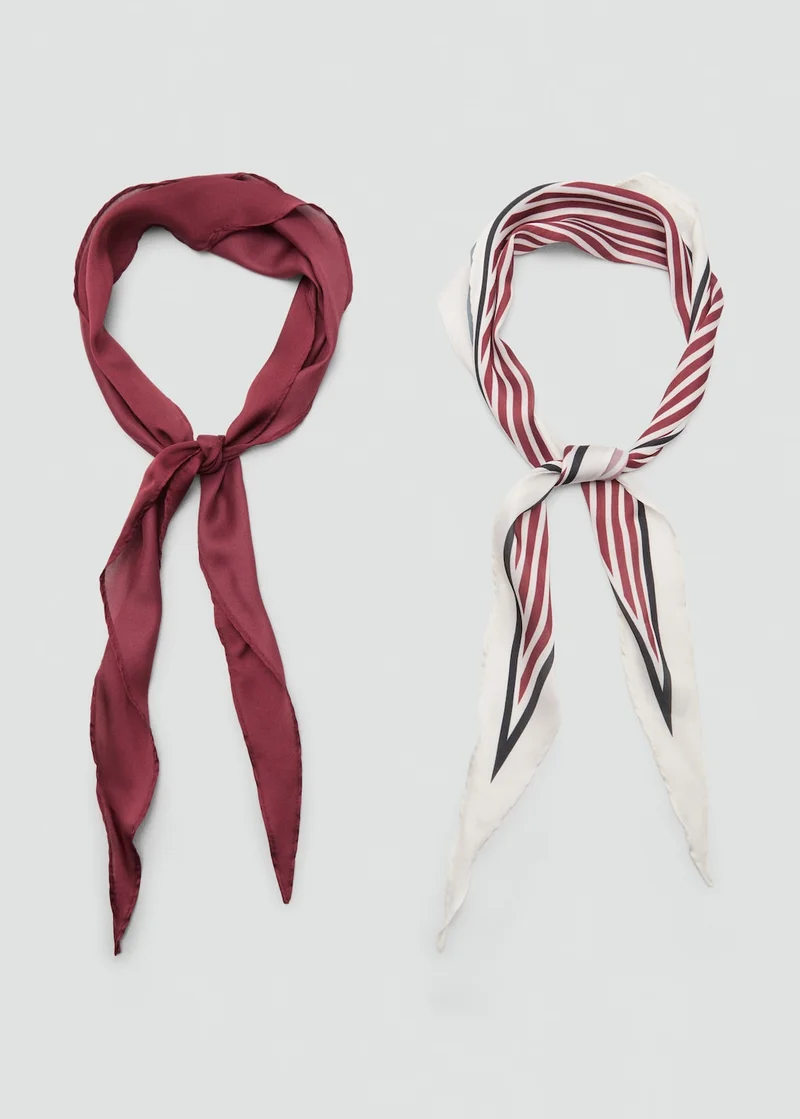 MANGO Set of 2 combined scarves