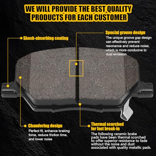 HECHENQICHE D1811 Front Ceramic Brake Pads Kit Fit For Jeep Renegade 2015-2021, For Jeep Compass 2017-2022, For Fiat 500X 2016-2021 - Image 2