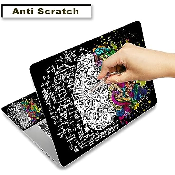 rayihni ملصق جلد لابتوب 12.1 13 13.3 14 15 15.4 15.6 بوصة، ملصق جلد لابتوب مخصص، ملصق جلد عالمي قابل لإعادة الاستخدام، واقي دفتر ملاحظات من الفينيل، ملصق جلد، دماغ يسار ويمين - Image 2