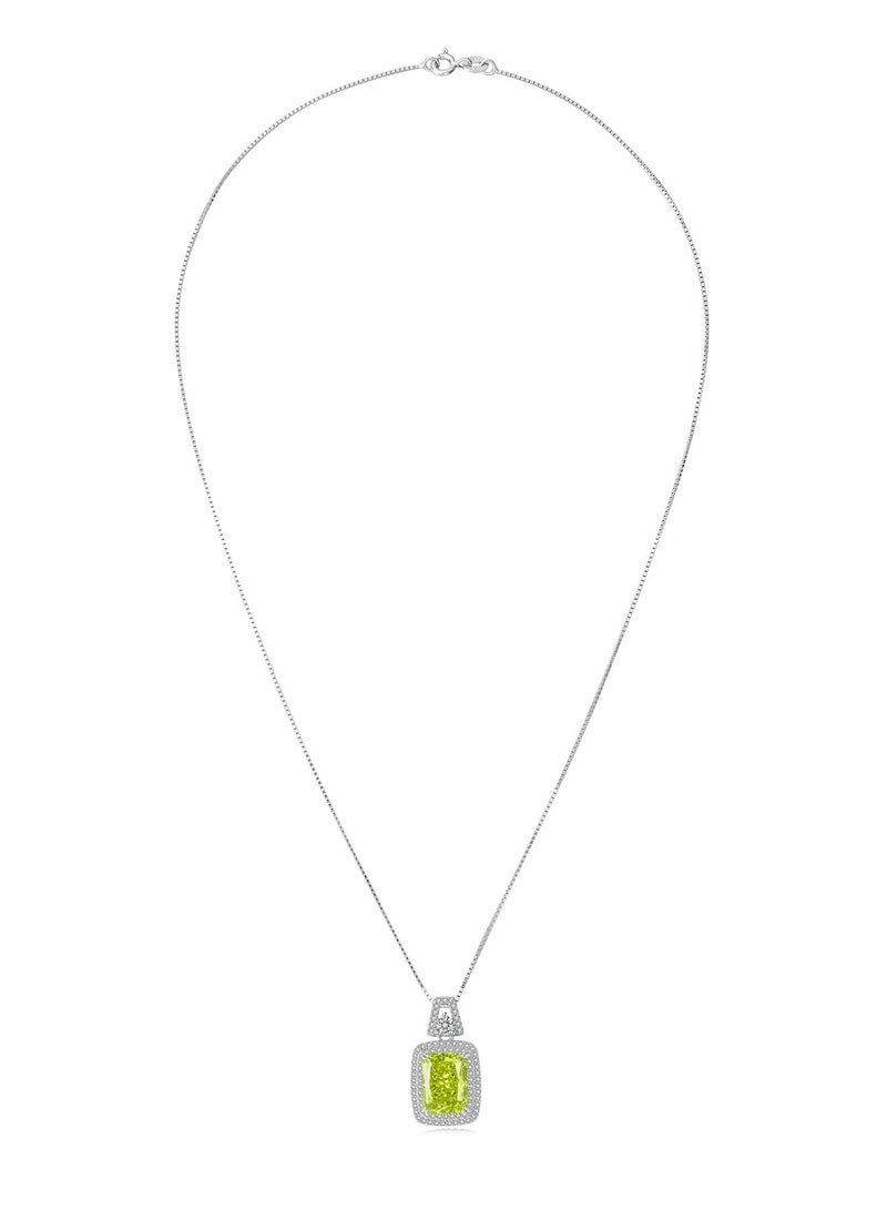 QUAINT Tuscany - High Carbon Diamond Apple Green Diamond Pendant Necklace - Image 2