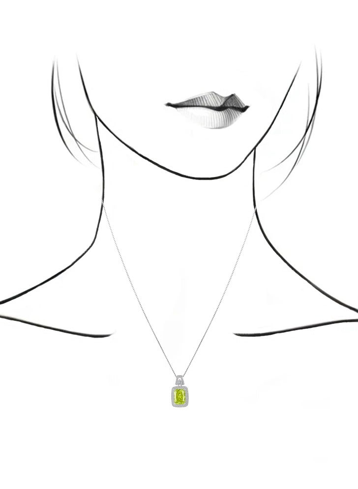 QUAINT Tuscany - High Carbon Diamond Apple Green Diamond Pendant Necklace - Image 3