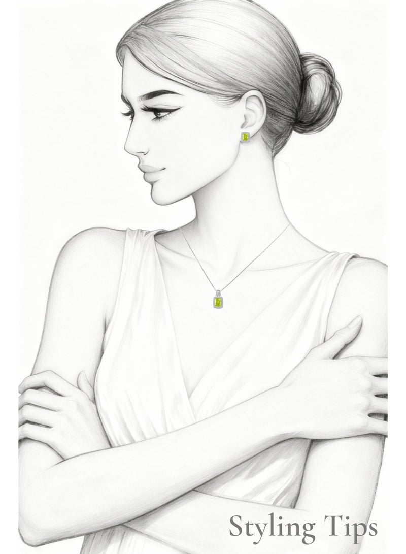 QUAINT Tuscany - High Carbon Diamond Apple Green Diamond Pendant Necklace - Image 4