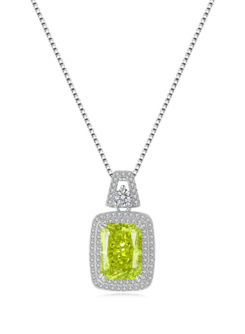 QUAINT Tuscany - High Carbon Diamond Apple Green Diamond Pendant Necklace - Image 1