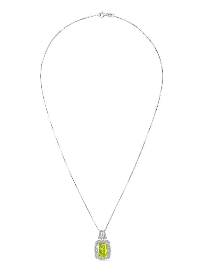 QUAINT Tuscany - High Carbon Diamond Apple Green Diamond Pendant Necklace - Image 2