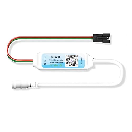 Morwater Mortech SP621E Bluetooth addressable RGB Controller 5V 12V 24V for SK6812 WS2811 WS2812 SM16703 1903 LED Controller 3Pin Dream Color LED Pixel Strip Lights DC5V~24V APP Control - Image 1